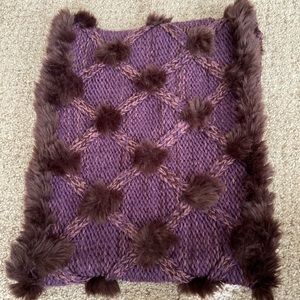 Ann Taylor Loft purple faux fur snood